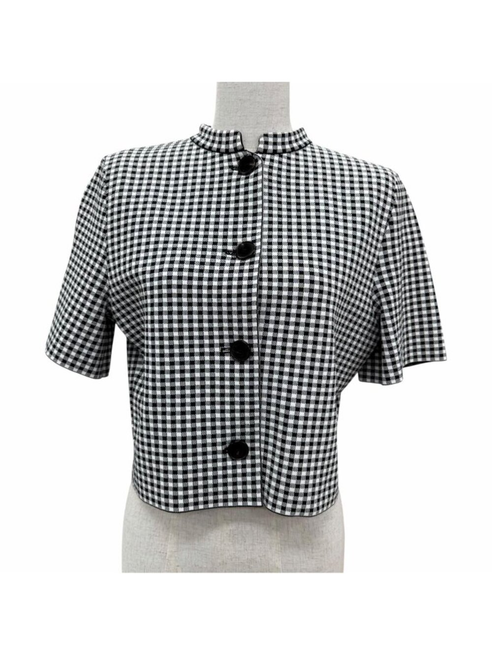 Dior Back Logo Gingham Check Short Sleeve Jacket Black IT 42